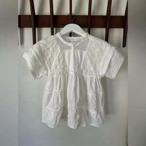 Zara White Peasant Blouse - size 7